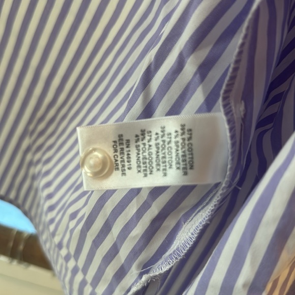 NWT STRIPED BUTTON DOWN BLOUSE - Picture 6 of 6